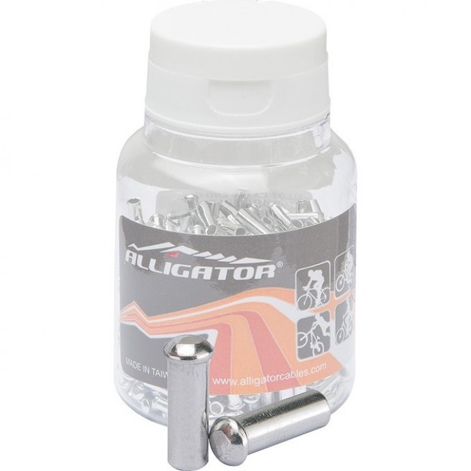 Наконечник LY-IPA02 Alligator троса тормоза алюминиевый, банка 500 шт. 310024