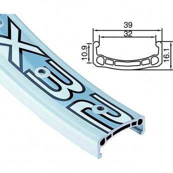 Обод 24" DX32 Alexrims 32H двойной пистонированный, чёрный