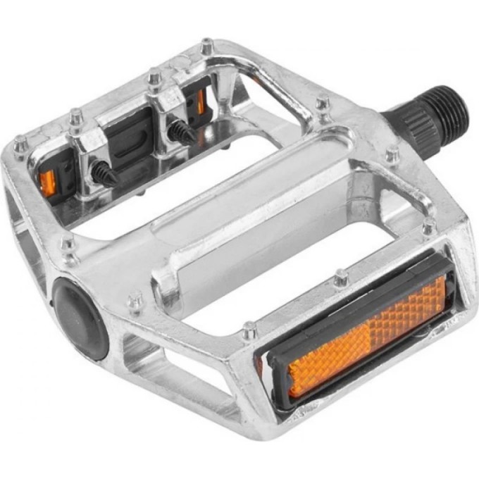 Педали BLF-B4 ось 9/16" со светоотражателями, алюминиевые серебристые 360103