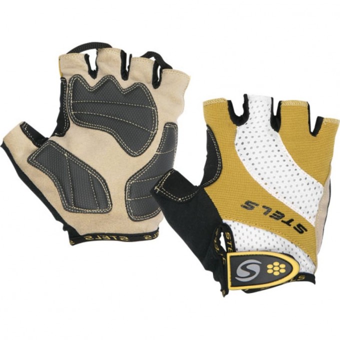 Велоперчатки STELS CG-1180 бело-коричнево-чёрные размер M 380108