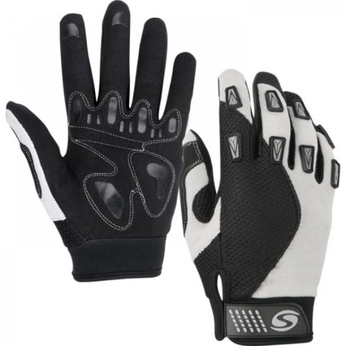 Велоперчатки STELS PDM-363 для MTB полноразмерные серо-чёрные p.M 380057